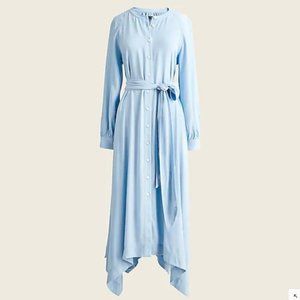 J.Crew Size 18 Misty Blue Handkerchief hem shirtdress